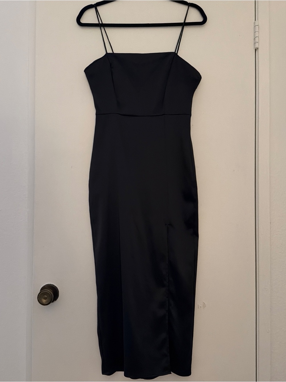 Zara Black Satin Midi Dress